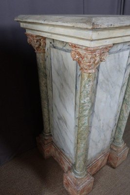 Large Wooden Columns in Faux Marble, Set of 2-WSV-1320914