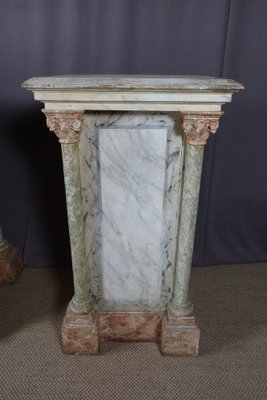 Large Wooden Columns in Faux Marble, Set of 2-WSV-1320914