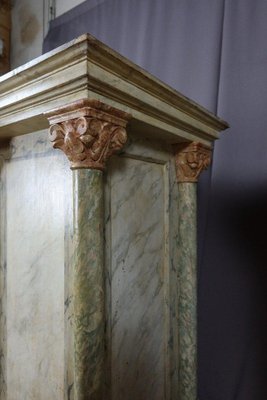 Large Wooden Columns in Faux Marble, Set of 2-WSV-1320914