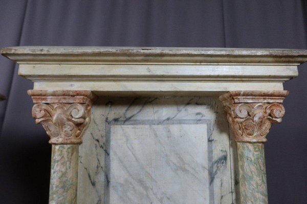 Large Wooden Columns in Faux Marble, Set of 2-WSV-1320914