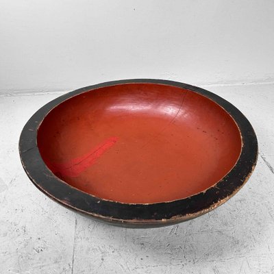 Large Wooden Urushi Dough Bowl, Japan, 1890s-DWL-1713121