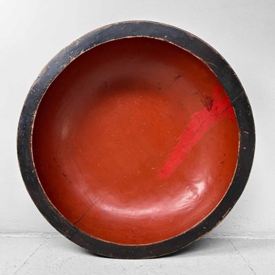 Large Wooden Urushi Dough Bowl, Japan, 1890s-DWL-1713121