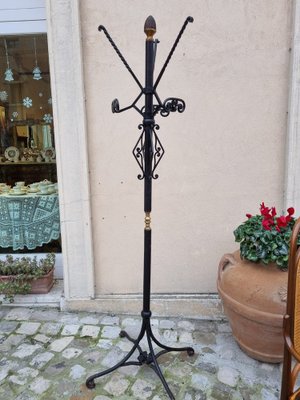 Large Wrought Iron Coat Rack, 1980s-ZFY-1720749