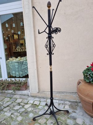 Large Wrought Iron Coat Rack, 1980s-ZFY-1720749