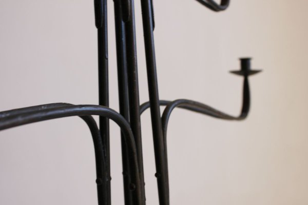 Large Wrought Iron Floor Candelabra, 1950s-PLT-890740