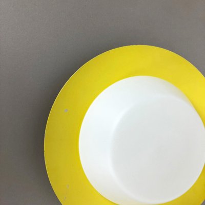 Large Yellow Wall Light with Metal & Opaline Glass in the Style of Stilnovo, Italy, 1960s-QZ-1052997