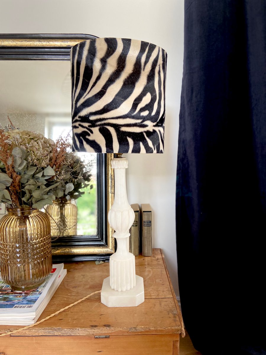 Large Zebra Lamp in Alabaster, 1960s