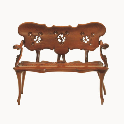 Solid Wood Bench With Back CALVET by Bd Barcelona Design