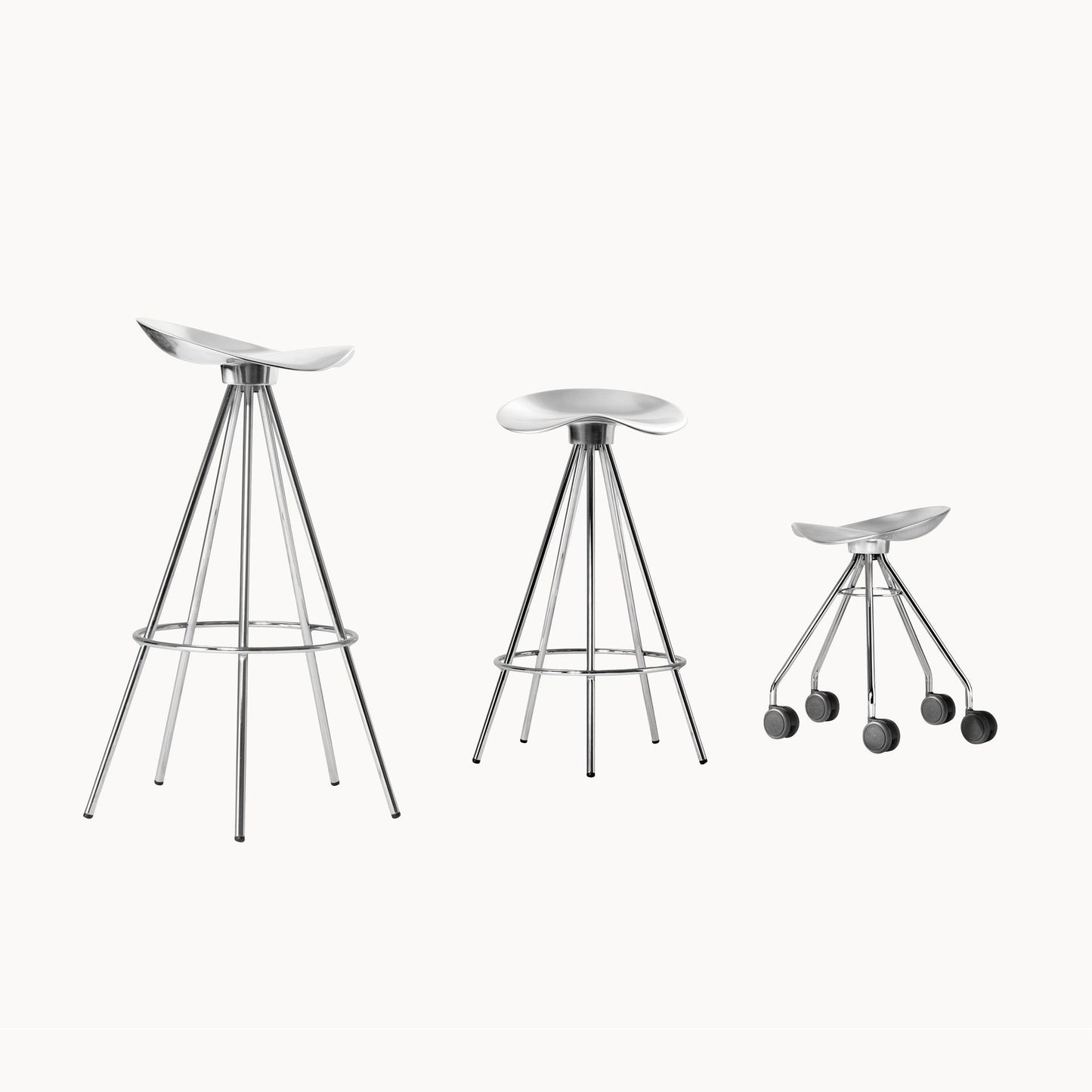 Counter Stool With Footrest Jamaica by Bd Barcelona Design #CHROMED STEEL / Aluminium seat