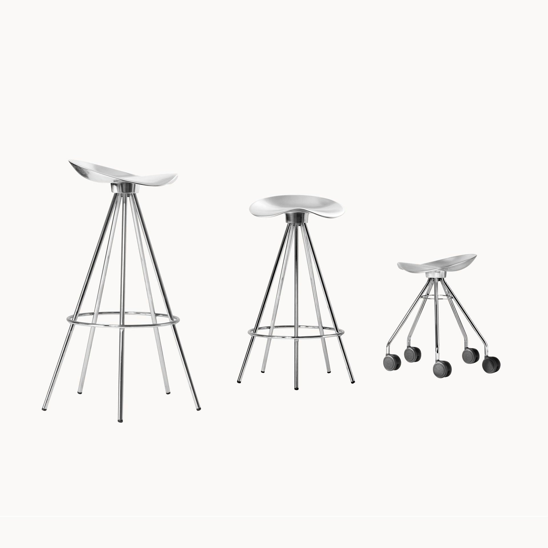 Counter Stool With Footrest Jamaica by Bd Barcelona Design #CHROMED STEEL / Aluminium seat
