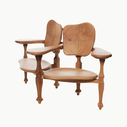 Solid Wood Bench With Back Batlló by Bd Barcelona Design