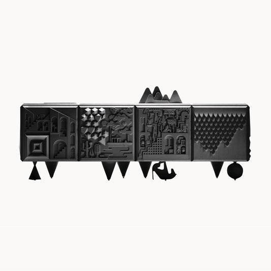 MDF Cabinet/sideboard with doors TOUT VA BIEN 4A by Bd Barcelona Design #Graphite Grey