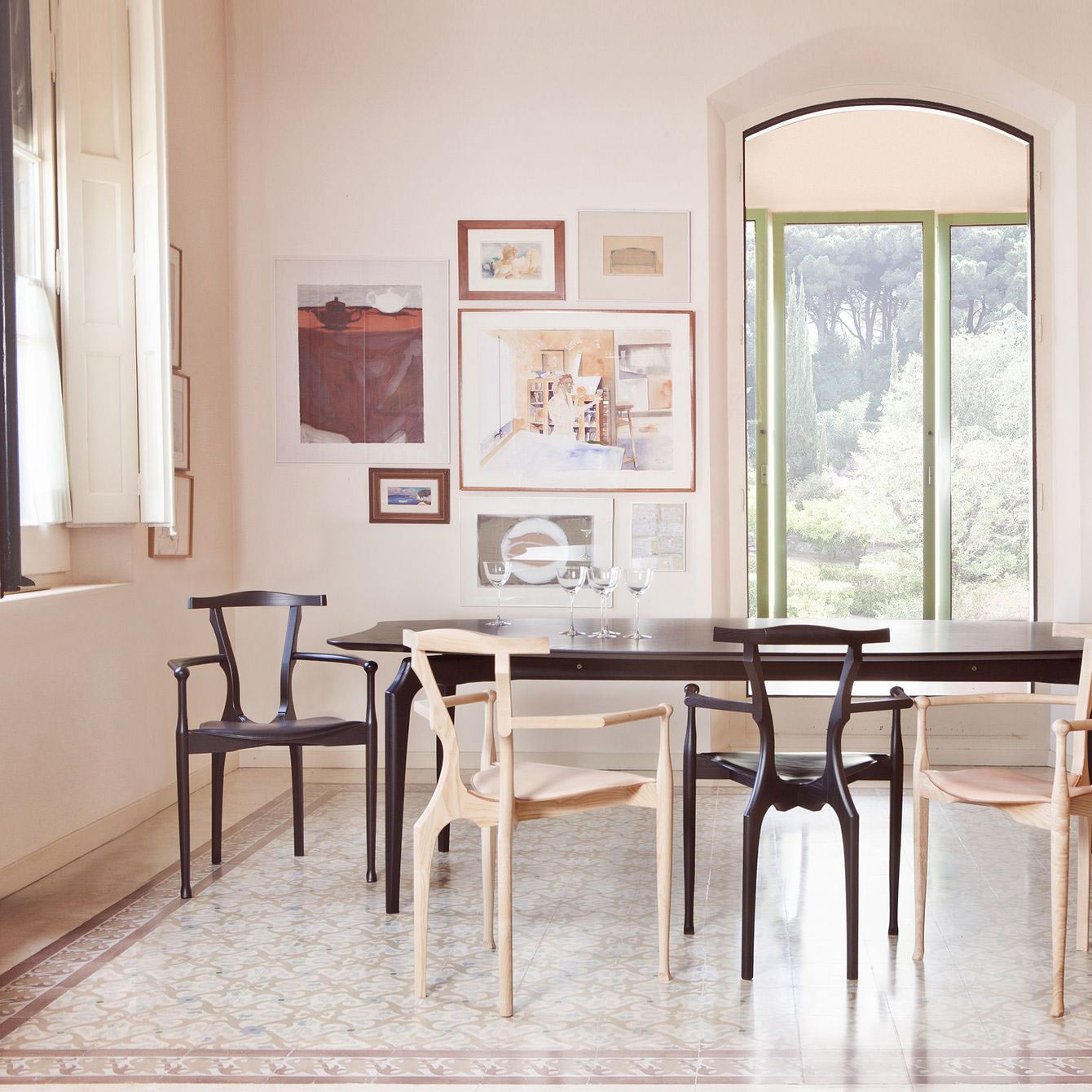 Stackable Ash Chair With Armrests Gaulino by Bd Barcelona Design #Black