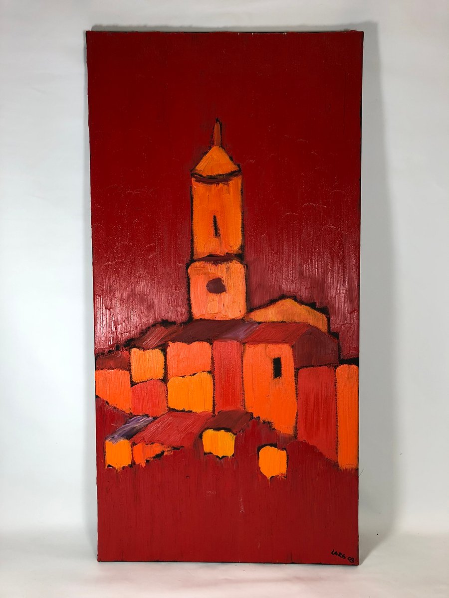 Lars Pfeiffer, Red Houses Triptych, 2003, Oil on Canvas, Set of 3