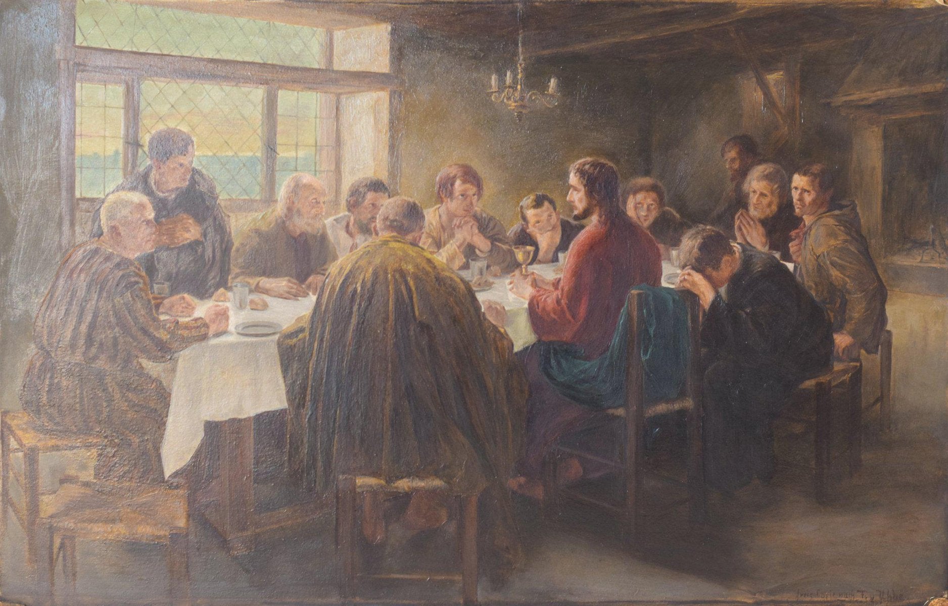 Last Supper, 19th Century, Oil on Panel