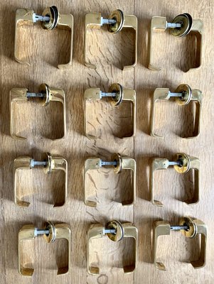 Lasta Brass Door handles by Timo Sarpaneva for Finland Primo Oy, 1960s, Set of 12-APD-2034021