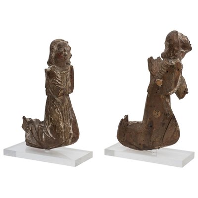 Late-15th Century Wooden Praying Angels, Set of 2-ZCI-751773