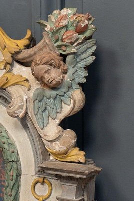 Late 17th Century Altarpiece Niche Polychrome Carved Altar with Decorated with Angels-QKG-1732718