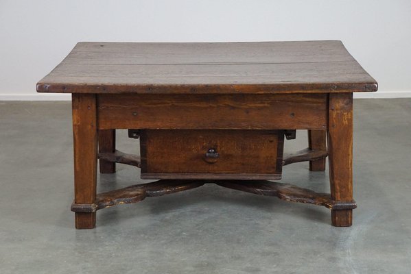 Late 18 Century Spanish Coffee Table with Drawer-HPP-1823344