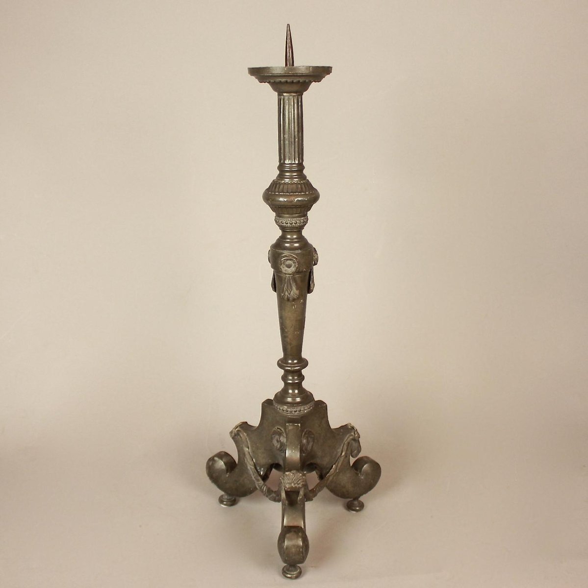 Late-18th Century Tin Torchere or Floor Candelabra with Pick