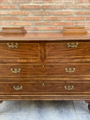 Late-19 Century Walnut and Marquetry Commode Chest of Drawers, 1890s-NOU-792811