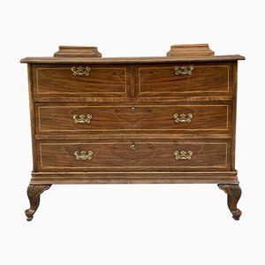 Late-19 Century Walnut and Marquetry Commode Chest of Drawers, 1890s-NOU-792811