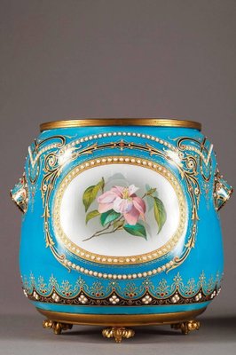 Late 19th-Century Blue Bresse Enamel Jardinières, Set of 2-VCJ-1053787