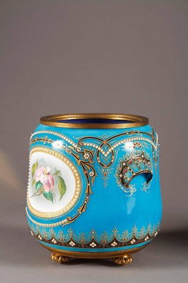 Late 19th-Century Blue Bresse Enamel Jardinières, Set of 2-VCJ-1053787