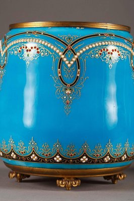 Late 19th-Century Blue Bresse Enamel Jardinières, Set of 2-VCJ-1053787