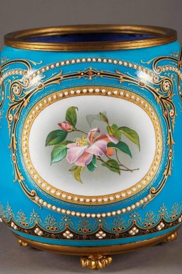 Late 19th-Century Blue Bresse Enamel Jardinières, Set of 2-VCJ-1053787