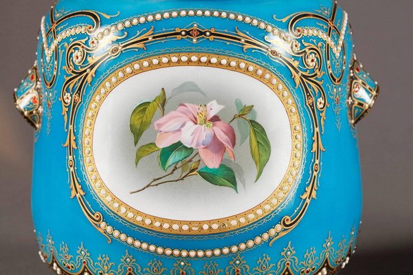 Late 19th-Century Blue Bresse Enamel Jardinières, Set of 2-VCJ-1053787