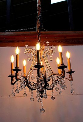 Late-19th Century Bronze Half-Cage Chandelier-RVK-753600