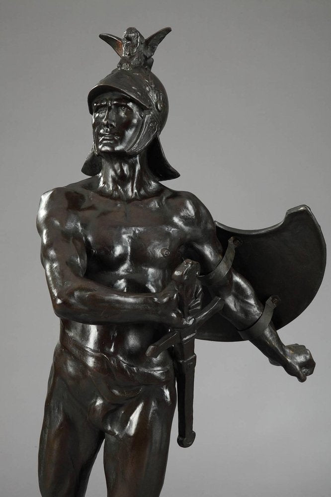 Late 19th Century Bronze The Warrior Sculpture by Auguste De Wever