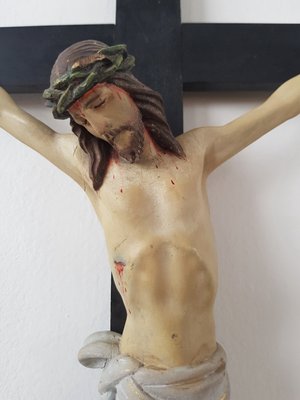 Late 19th-Century Carved Crucifix Sculpture-IND-956091