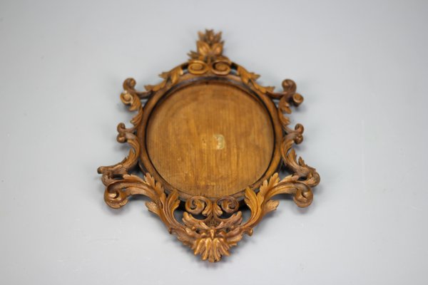 Late 19th Century Carved Walnut Oval Picture Frame, France, 1890s-KEG-1394538