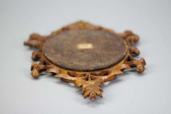 Late 19th Century Carved Walnut Oval Picture Frame, France, 1890s-KEG-1394538