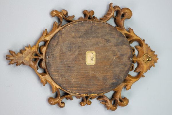 Late 19th Century Carved Walnut Oval Picture Frame, France, 1890s-KEG-1394538