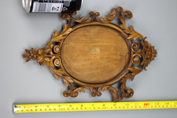 Late 19th Century Carved Walnut Oval Picture Frame, France, 1890s-KEG-1394538