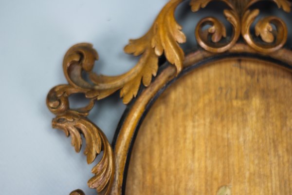 Late 19th Century Carved Walnut Oval Picture Frame, France, 1890s-KEG-1394538