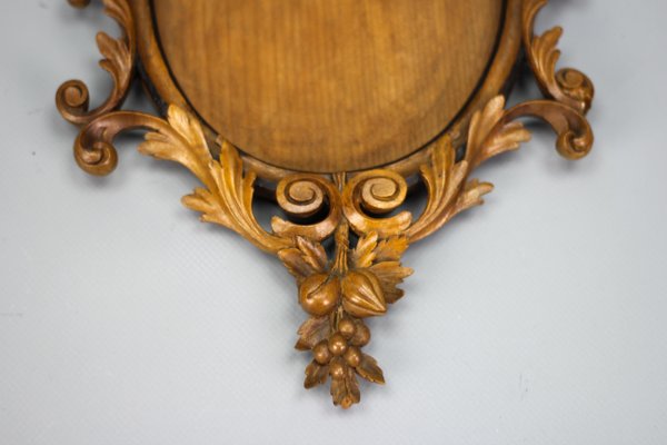 Late 19th Century Carved Walnut Oval Picture Frame, France, 1890s-KEG-1394538