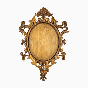 Late 19th Century Carved Walnut Oval Picture Frame, France, 1890s-KEG-1394538