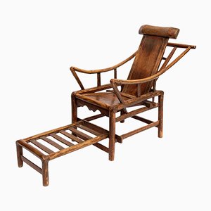 Late-19th Century Chinese Handcrafted Lounge Chair-QQA-776382