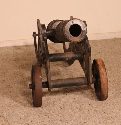 Late 19th Century Decorative English Cast Iron Cannon-HPU-785737