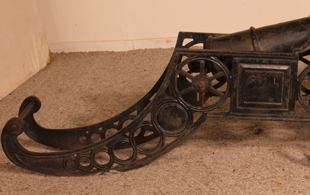 Late 19th Century Decorative English Cast Iron Cannon-HPU-785737