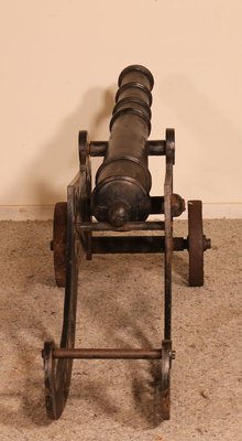 Late 19th Century Decorative English Cast Iron Cannon-HPU-785737