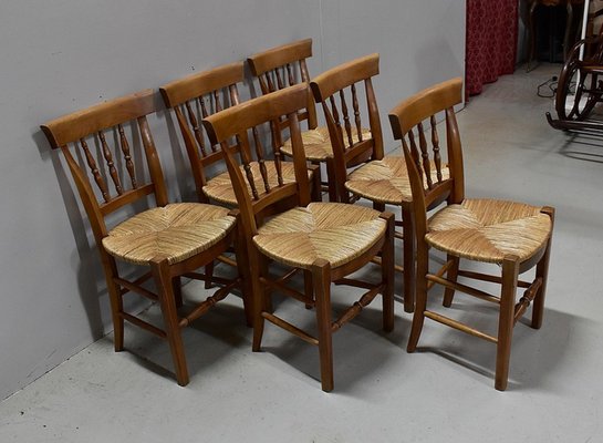 Late 19th Century Dining Chairs in Blonde Cherry, Set of 6-RVK-1438325