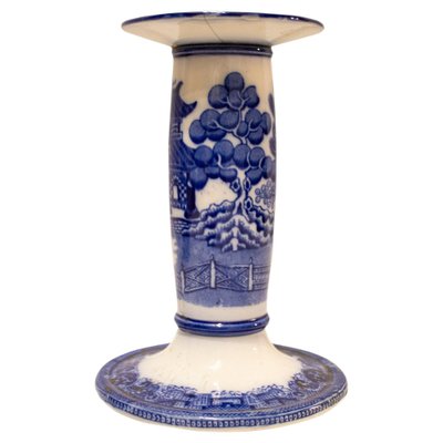 Late 19th Century Dountons Willow Porcelain Cnadlestick, England, 1850s-UZ-2041570