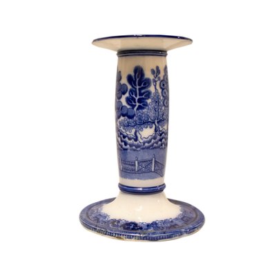 Late 19th Century Dountons Willow Porcelain Cnadlestick, England, 1850s-UZ-2041570