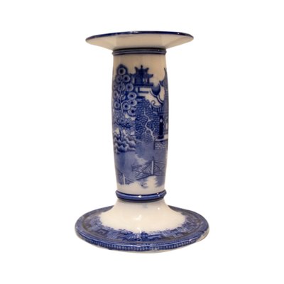 Late 19th Century Dountons Willow Porcelain Cnadlestick, England, 1850s-UZ-2041570