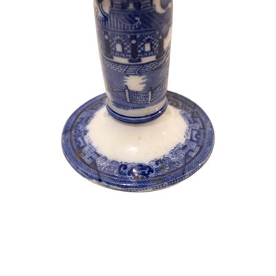 Late 19th Century Dountons Willow Porcelain Cnadlestick, England, 1850s-UZ-2041570